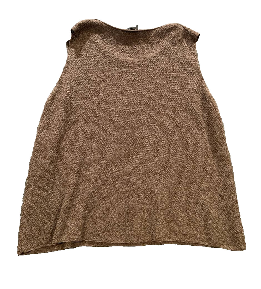 Eileen Fisher Sleeveless 100% Wool Tank Top WOMEN Brown Large A011012